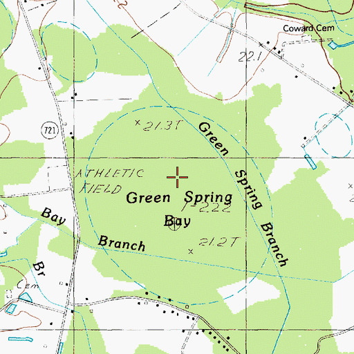 Topographic Map of Green Spring Bay, SC