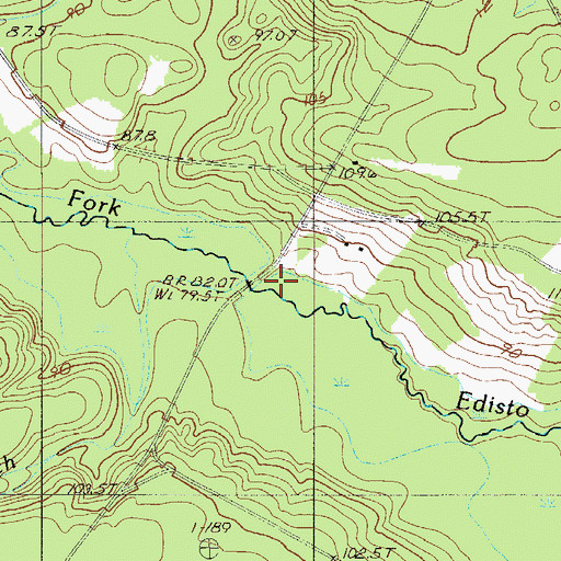 Topographic Map of Greens Bridge, SC