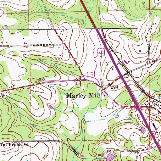 Topographic Map of Marley Millpond, AL
