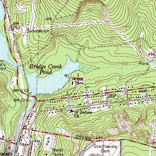 Topographic Map of Gregg Park, SC