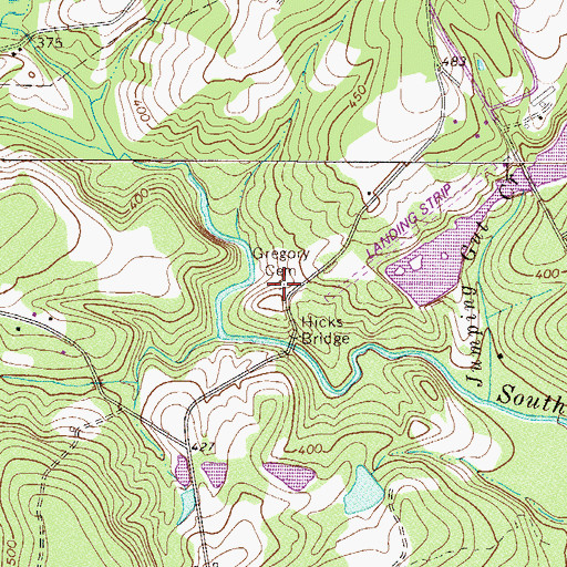 Topographic Map of Gregory Cemetery, SC
