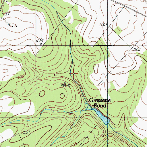 Topographic Map of Gressette Pond, SC
