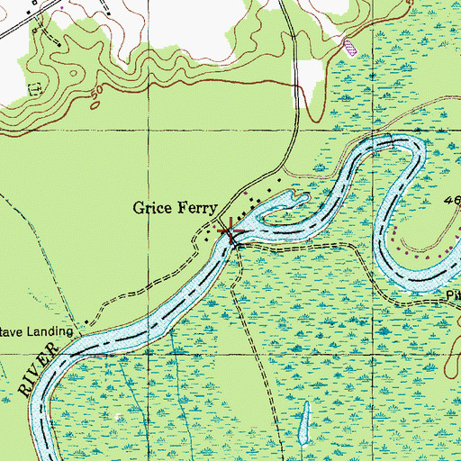 Topographic Map of Grice Ferry, SC