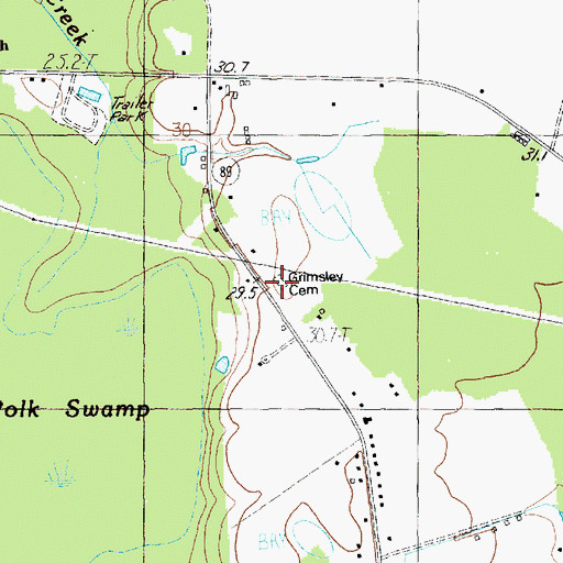 Topographic Map of Grimsley Cemetery, SC