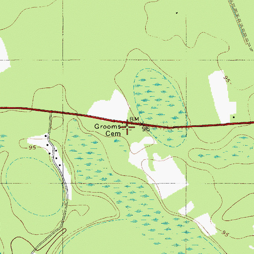 Topographic Map of Grooms Cemetery, SC