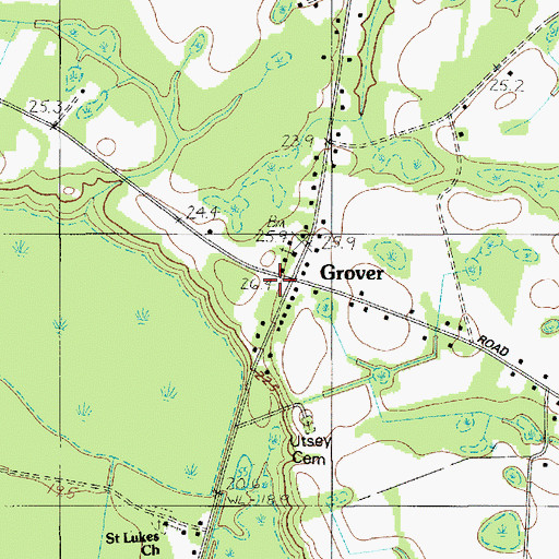 Topographic Map of Grover, SC
