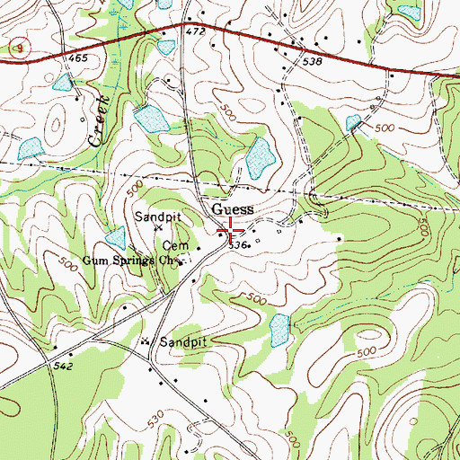 Topographic Map of Guess, SC