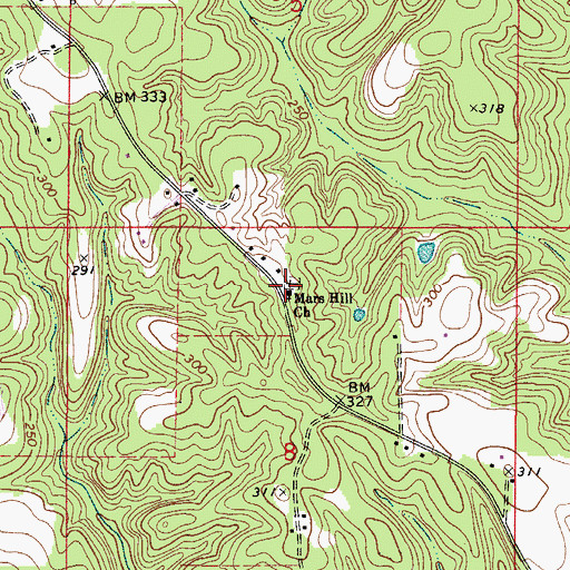 Topographic Map of Mars Hill Missionary Baptist Church, AL