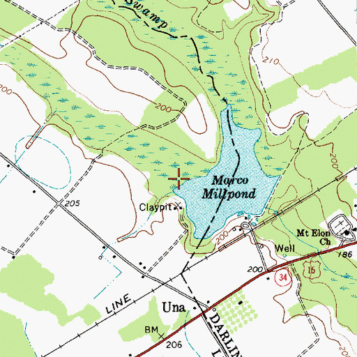 Topographic Map of Gully Run, SC