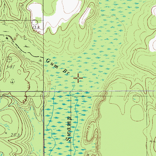 Topographic Map of Gum Branch, SC