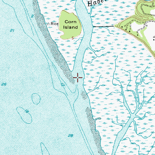 Topographic Map of Habersham Creek, SC