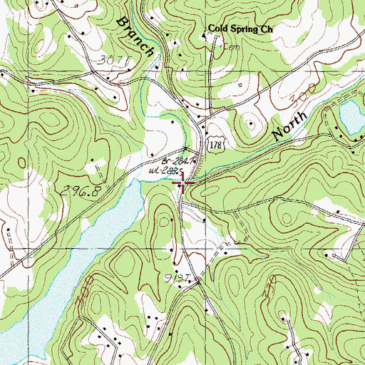 Topographic Map of Hagood Branch, SC