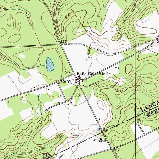 Topographic Map of Haile Gold Mine Church, SC