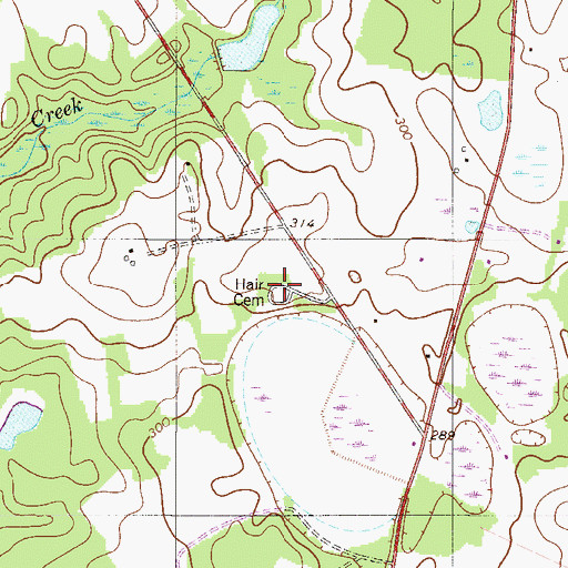 Topographic Map of Hair Cemetery, SC