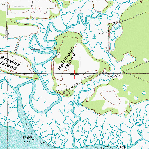 Topographic Map of Halfmoon Island, SC