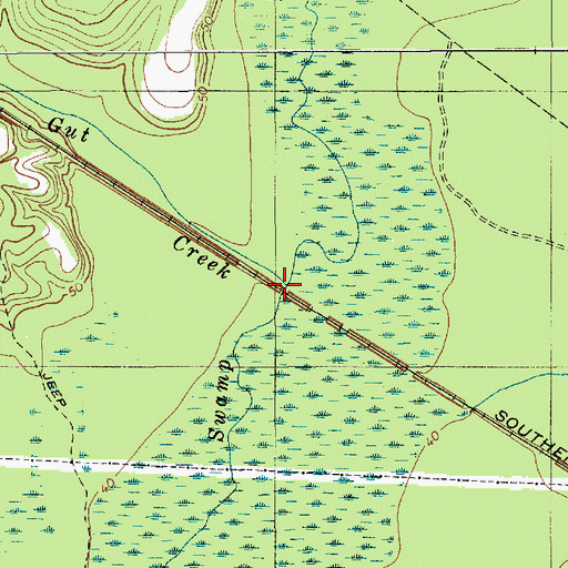 Topographic Map of Halfway Gut Creek, SC