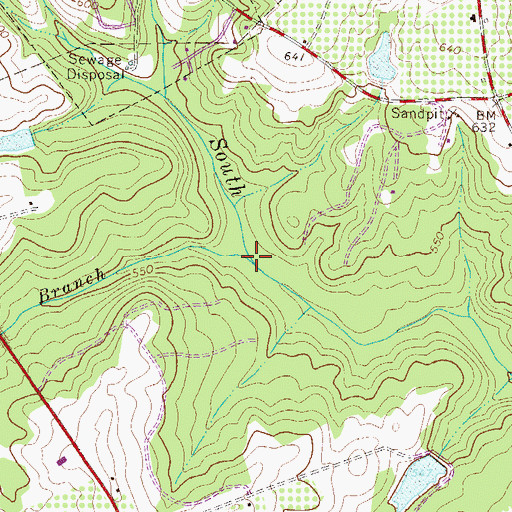 Topographic Map of Hall Branch, SC