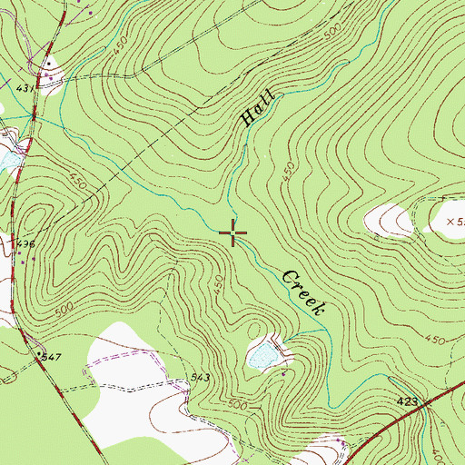Topographic Map of Hall Branch, SC