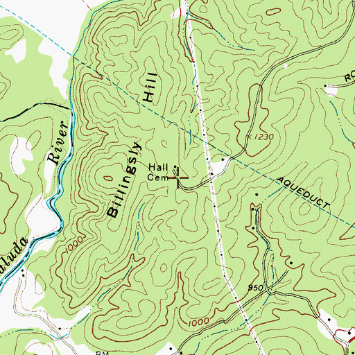 Topographic Map of Hall Cemetery, SC