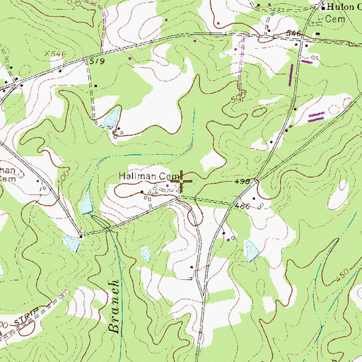 Topographic Map of Hallman Cemetery, SC