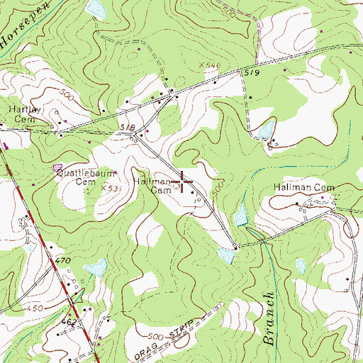 Topographic Map of Hallman Cemetery, SC