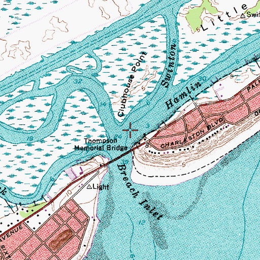 Topographic Map of Hamlin Creek, SC