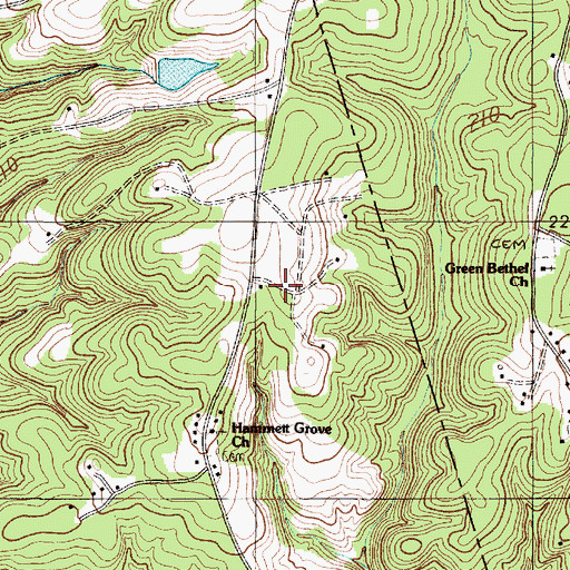 Topographic Map of Hammett Grove School, SC