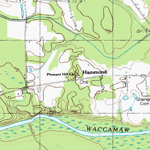 Topographic Map of Hammond, SC