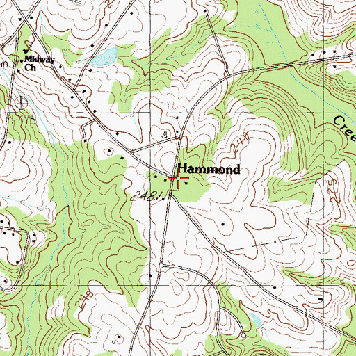Topographic Map of Hammond, SC