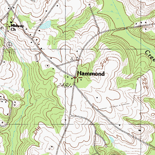 Topographic Map of Hammond, SC