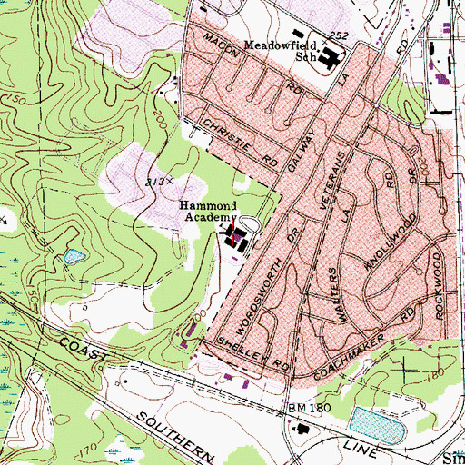 Topographic Map of Hammond Academy, SC