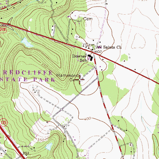 Topographic Map of Hammond Cemetery, SC