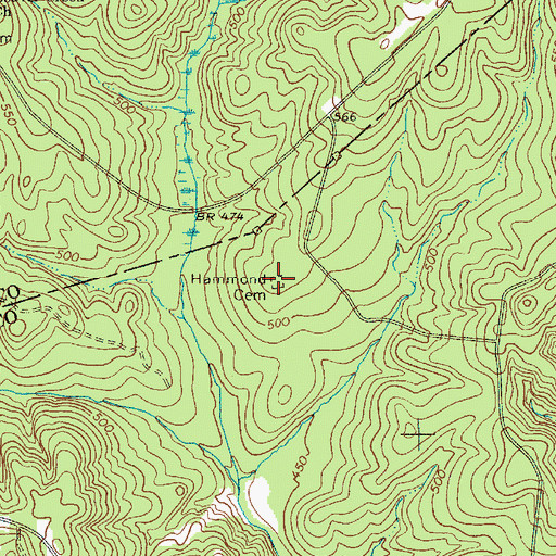 Topographic Map of Hammond Cemetery, SC