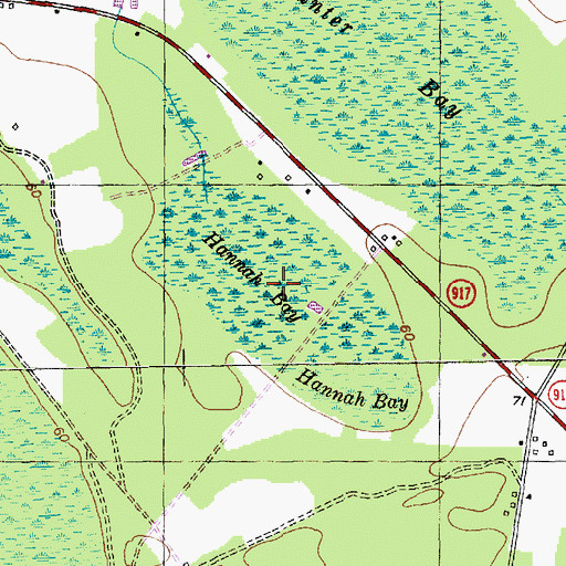 Topographic Map of Hannah Bay, SC