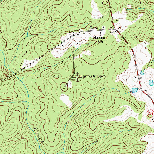 Topographic Map of Hannah Cemetery, SC