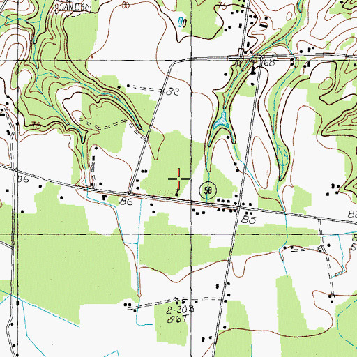 Topographic Map of Hannah Chapel, SC
