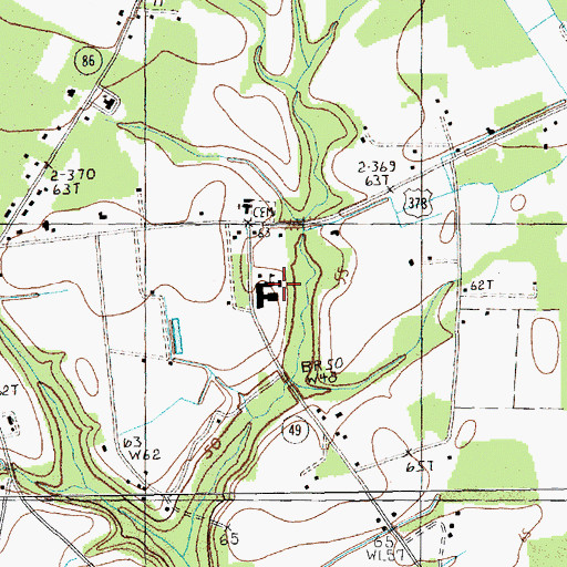 Topographic Map of Hannah School, SC
