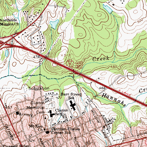 Topographic Map of Hannahs Creek, SC