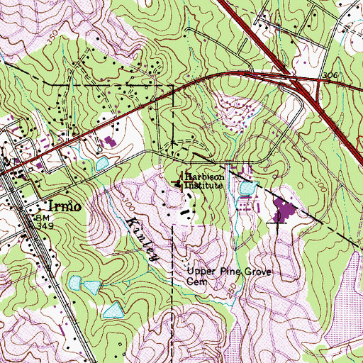 Topographic Map of Harbison Institute, SC