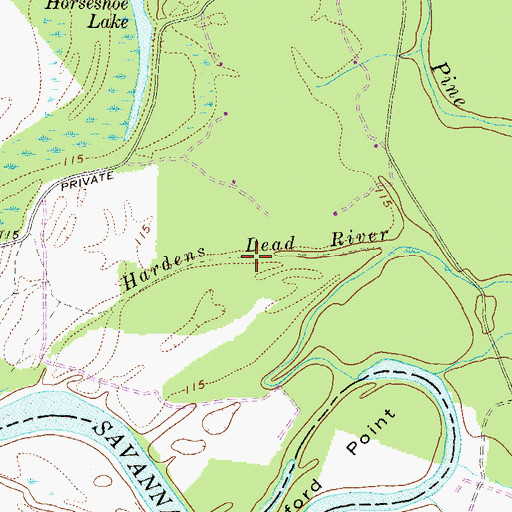 Topographic Map of Hardens Dead River, SC