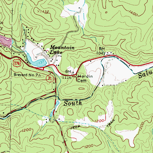 Topographic Map of Hardin Cemetery, SC