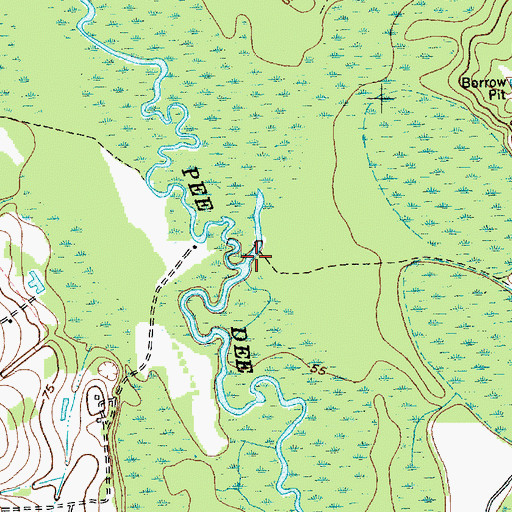 Topographic Map of Hards Branch, SC