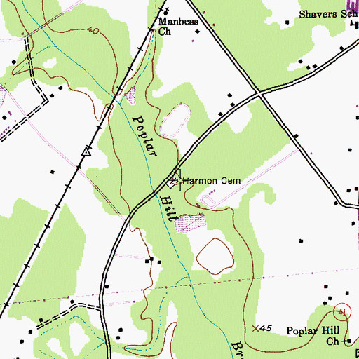 Topographic Map of Harmon Cemetery, SC