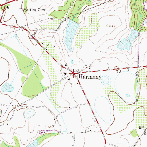 Topographic Map of Harmony, SC