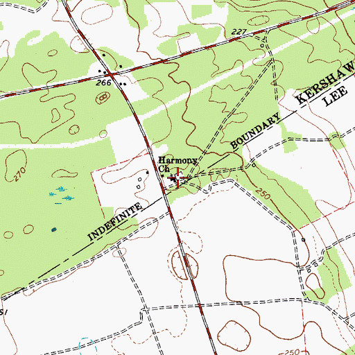 Topographic Map of Harmony Church, SC