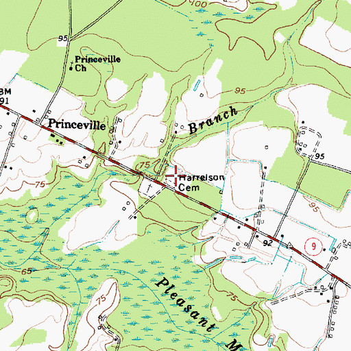Topographic Map of Harrelson Cemetery, SC