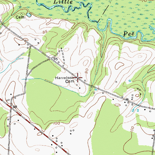 Topographic Map of Harrelson Cemetery, SC