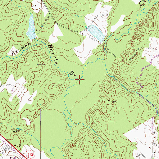 Topographic Map of Harris Branch, SC