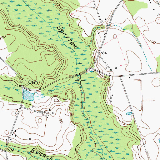 Topographic Map of Harris Branch, SC