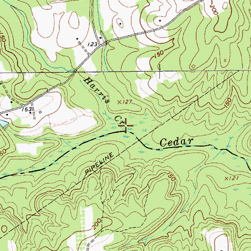 Topographic Map of Harris Creek, SC